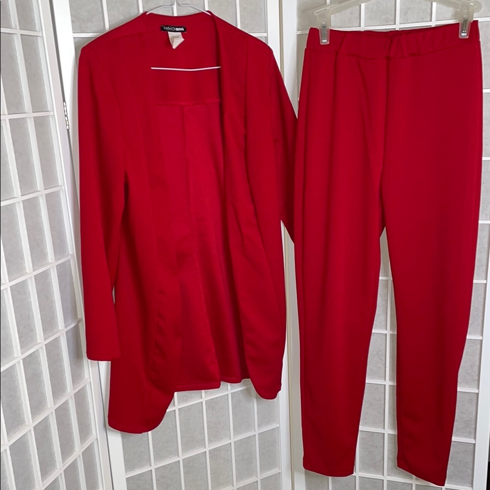 Fashion Nova Red Pantsuit Set Collection